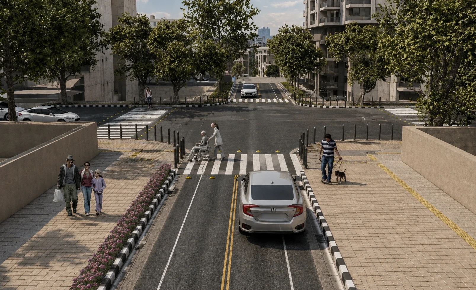 Street intersection perspective, Nadiyona urban street intervention