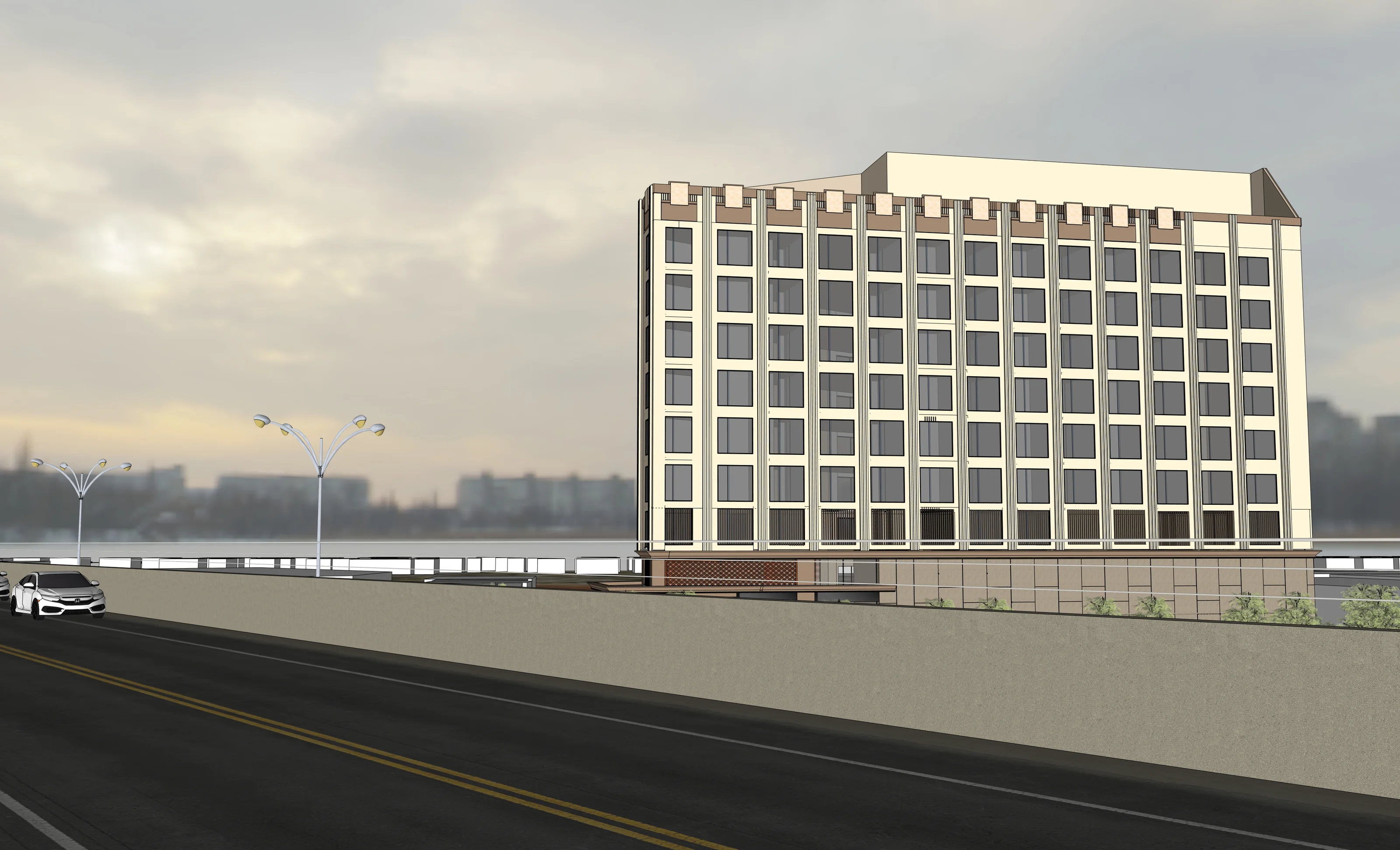 Hotel elevation view, RGA Group, Marathahalli — enlarged