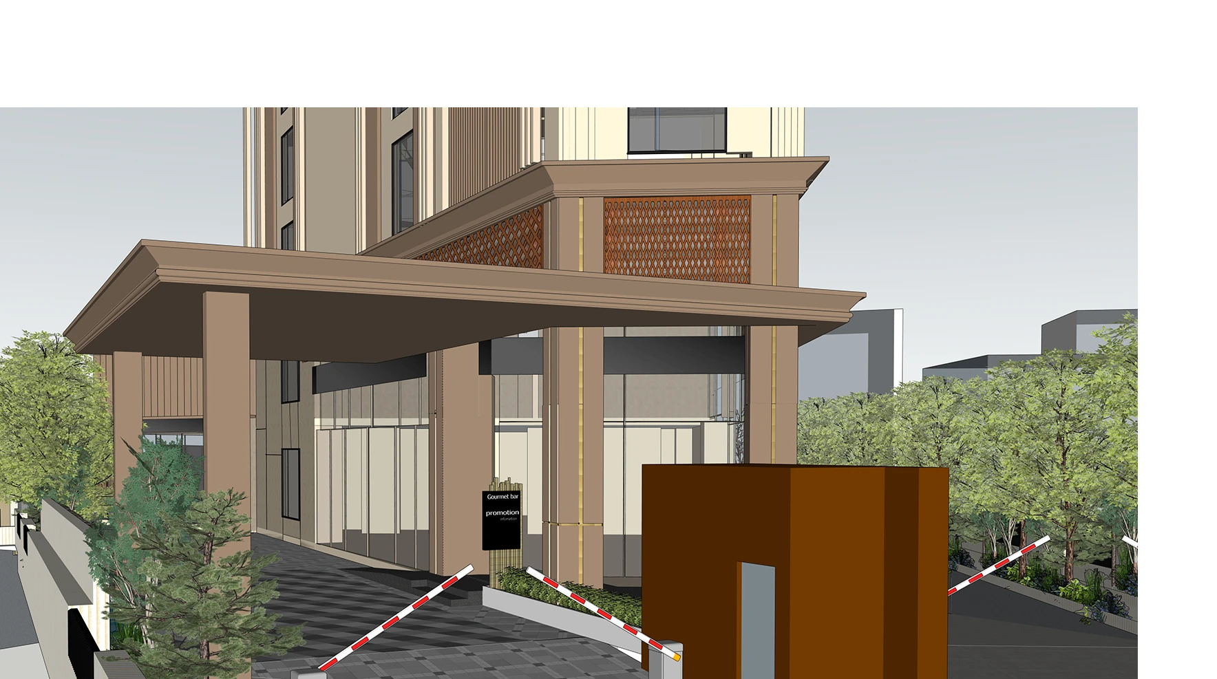 Hotel entrance porch and paver design, RGA Group